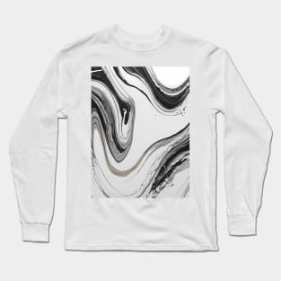 Abstract, Marble, Watercolor, Colorful, Vibrant Colors, Textured Painting, Texture, Gradient, Wave, Fume, Wall Art, Modern Art Long Sleeve T-Shirt